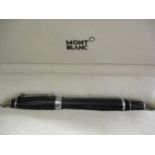 A pen in the style of a well-known Boheme fountain pen having silver coloured clip, collar, rings