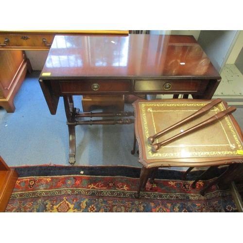 A reproduction mahogany sofa table, a reproduction nest of tables A/F, six Ercol chairs and an Ercol - Image 3 of 3