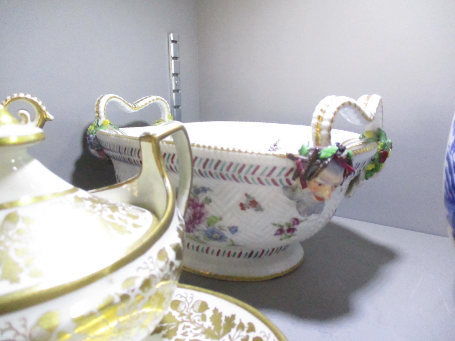 A selection of early 19th century Victorian and later ceramics to include a twin handled serving - Image 8 of 8