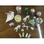 A collection of small silver and white metal items, mainly ornaments, to include a Country Artists