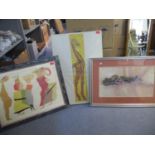 A group of three pictures to include Lucy Strachan - The Artist as a Young Horse, circa 1984,
