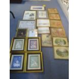 A quantity of framed and glazed pictures to include a set of four 'Nature's Four Seasons' Wedgwood