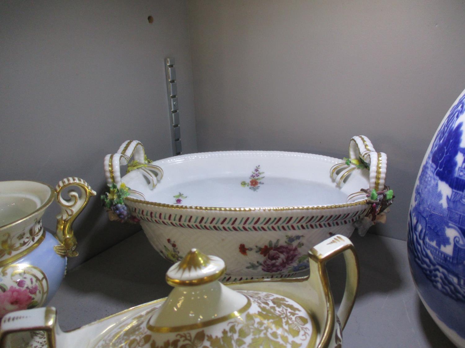 A selection of early 19th century Victorian and later ceramics to include a twin handled serving - Image 7 of 8