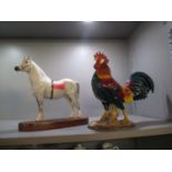 A Beswick model of a leghorn cockerel, and a Beswick model of a Champion Welsh Mountain Pony '