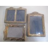 Two late 19th/early 20th century silver fronted photo frames and a silver plated example