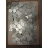 A large quantity of two-shilling coins, 100 Queen Elizabeth II and 80 George V coins