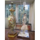 Two table lamps to include a Capodimonte Florence lamp fashioned as an Art Deco lady