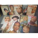 Collection of 1960 and 1970 Vogue fashion magazines A/F (condition: well read)