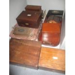 A mixed lot to include mixed boxes including a 19th century rosewood example and others