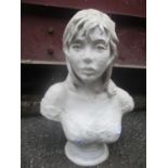 A composition bust of a female woman 42cm h x 27cm w