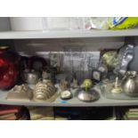 Mixed kitchenware, metalware, clocks and miscellaneous items