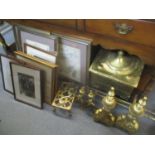 Maps and related prints from the 19th and 20th century , fire related items to include a brass