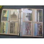 Postcard album with over two hundred and fifty early 20th century postcards of Colonial India with