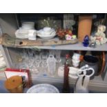 A quantity of domestic glass to include Royal Brierley A/F and mixed household items to include