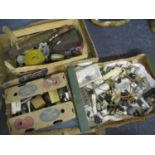 Three boxes of vintage radio parts and valves