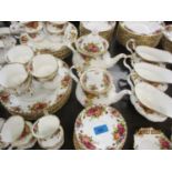 A Royal Albert Old Country Roses dinner, tea and coffee service to include fourteen dinner plates,