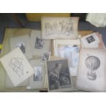 A folio of engravings including HB sketches, Tim Bulmer A/P signed and a collection of steel