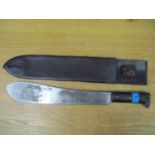 A WWII American Legitimus Collins & Co metal handled machete, serial number 1250, dated 1943,