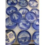 A quantity of royal Copenhagen Christmas plates, 1953-1968, incomplete run