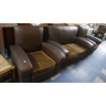 An Art Deco Hide Three Piece Suite