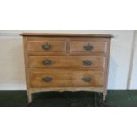 A Stripped Satinwood Bedroom Chest of Two Short and Two Long Drawers, 99cm Wide