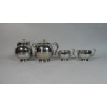 A Stainless Steel Olde Hall Four Piece Teaservice