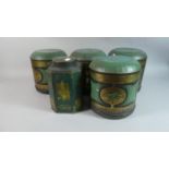 A Set of Four Vintage Cylindrical Bluebird Toffee Tins by Harry Vincent Ltd, Each 22cm high Together