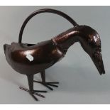 A Novelty Metal Watering Can in the Form of a Bird, 36cm Long