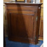 A Mid/Late 19th Century Oak Wall Hanging Corner Cabinet with Panelled Door, 80cm Wide