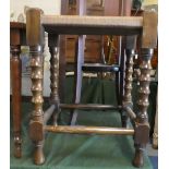 A Mid 20th Century Oak Bobbin Legged Stool, 35cm Wide