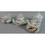 A Collection of French and German Porcelain Dressing Table Pots to Include Dresden, Hat Pin Stand