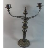 A 19th Century Sheffield Plated Two Branch Candelabra, 49cm High
