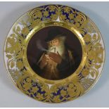 A Royal Vienna Cabinet Plate Depicting Gent Lighting Cheroot inscribed Verso Raucher Dec 219 Depose.