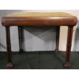 A Mid 20th Century Rectangular Stool with Triple Turned Supports, 56cm Wide