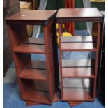 A Pair of Narrow Modern Swivel Storage Shelf Units. 32cm Square