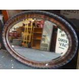 A Mid 20th Century Oval Wall Mirror with Moulded Frame, 86cm Wide