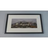 A Framed South African Painting of Cottages and Boats, by Malachi Smith, 25cm Wide