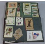 Two Early 20th Century Scrapbooks Containing Cigarette Cards, Greetings Cards etc