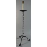 A Modern Wrought Iron Tripod Table Lamp, 91cm High
