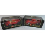 Two Boxed Burago Diecast Ferraris, F40 1987 and GTO 1984