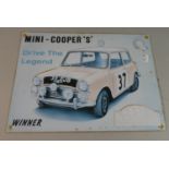A Reproduction Printed Metal Sign for Monte Carlo Mini Cooper S, 41cm Wide
