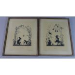 A Pair of Harrods Silhouettes After Mary Forster Knight, "Fairy Tales" and "Seeds for Sale"