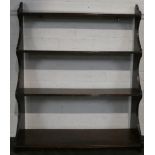 An Edwardian Mahogany Four Shelf Waterfall Wall Hanging Bookcase, 76cm Wide