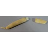 A 19th Century Ivory Novelty Needlecase in the Form of a Pea Pod, 10cm Long