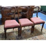 A Set of Three Late 19th Century Rosewood Framed Side Chairs