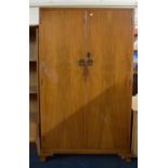 A Mid 20th Century Walnut Gentleman's Fitted Wardrobe, 91cm Wide