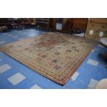 A Large Vintage Patterned Woollen Carpet Square, 370cm x 320cm