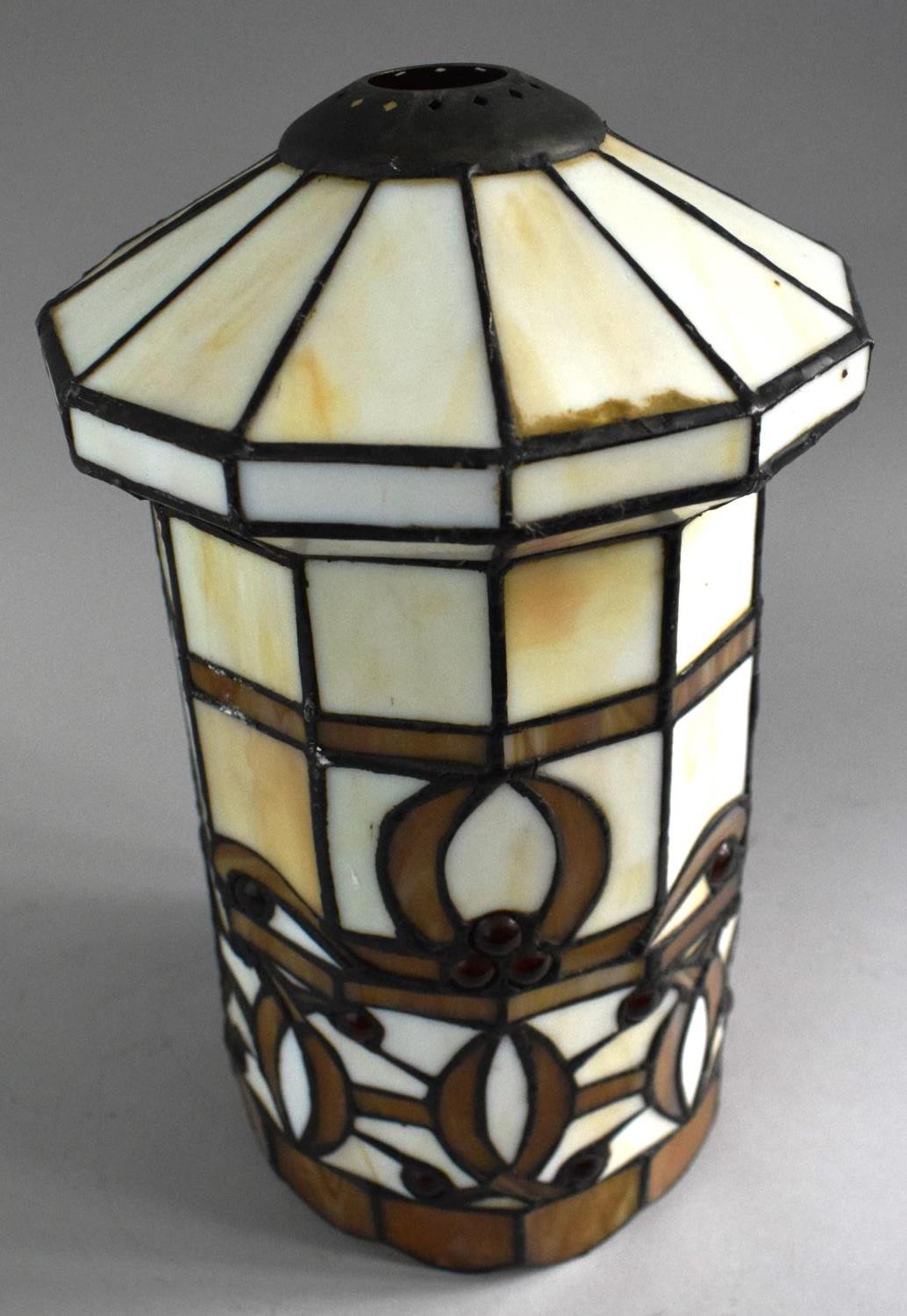 A Reproduction Cylindrical Tiffany Style Lamp Shade, 30cm High - Image 2 of 3
