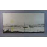 A 1974 Print Depicting Sailing Boats on River After Spencer, 99cm Wide