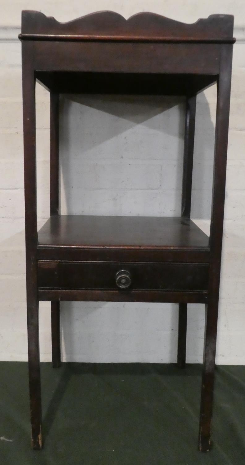 A 19th Century Mahogany Two Tier Galleried Gentleman's Washstand with Centre Drawer, 81cm high